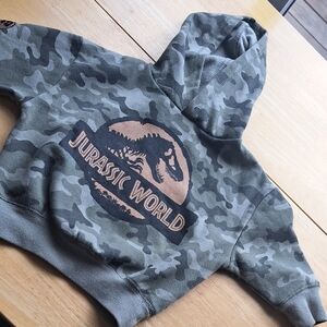 Cotton On Jurassic World Gray Camouflage Hoodie